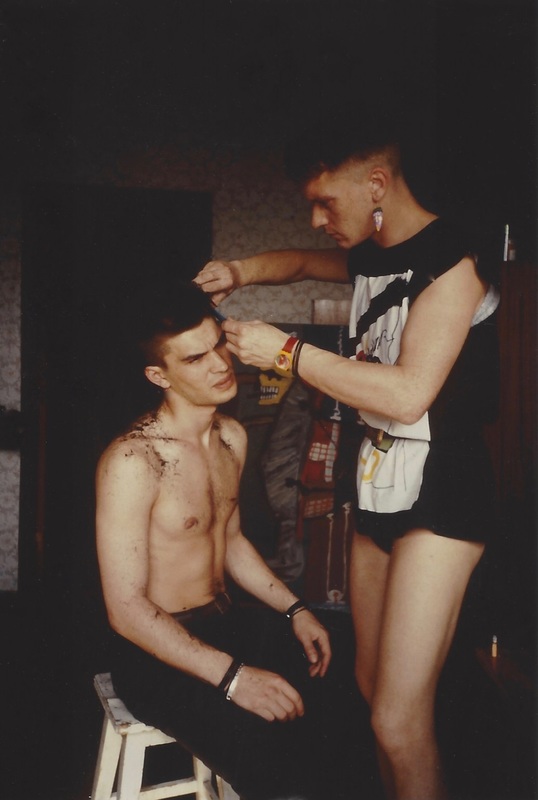 Gustav cutting Yuri's hair after finding out Joanna's visa was declined and they couldn't get married 1987