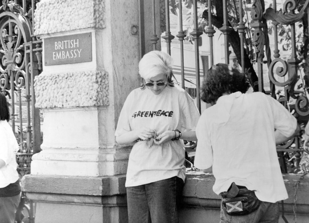 Greenpeace action Moscow British Embassy 90's